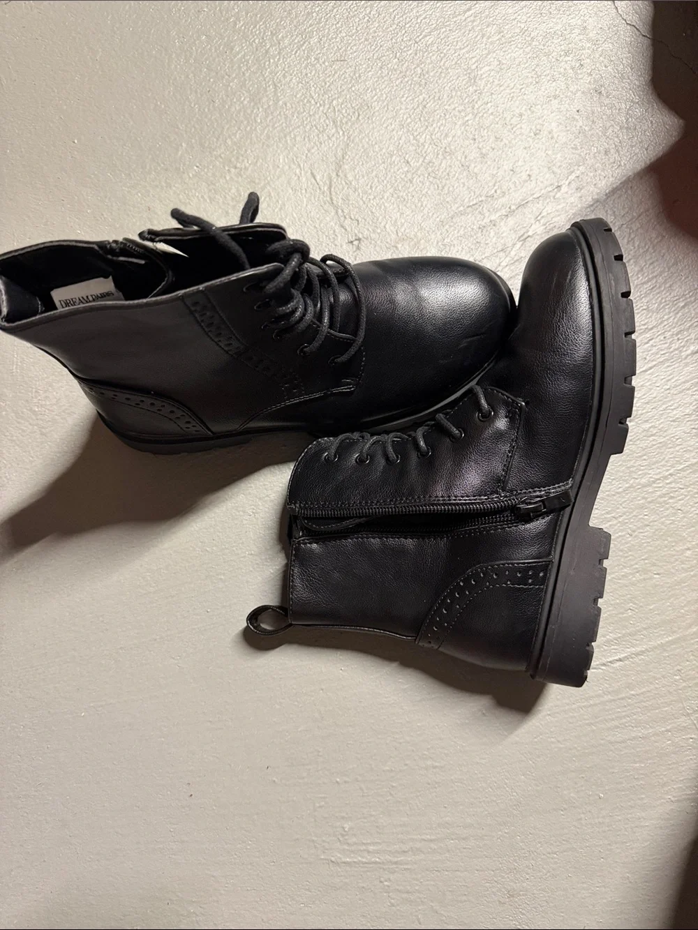 Dream Pairs Black Kids Lace-Up Combat Boots